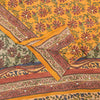 Sanskriti Vintage Sarees Yellow Pure Crepe Floral Print 5+YD For Quilting Sari