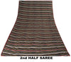 Sanskriti Vintage Black Sarees Pure Crepe SilkAbstract Printed Sari 5.5YD Fabric