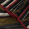 Sanskriti Vintage Black Sarees Pure Crepe SilkAbstract Printed Sari 5.5YD Fabric