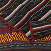 Sanskriti Vintage Black Sarees Pure Crepe SilkAbstract Printed Sari 5.5YD Fabric