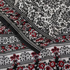 Sanskriti Vintage Black-White Sarees Pure Crepe Kalamkari Block Print 5YD Fabric
