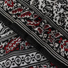 Sanskriti Vintage Black-White Sarees Pure Crepe Kalamkari Block Print 5YD Fabric