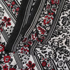 Sanskriti Vintage Black-White Sarees Pure Crepe Kalamkari Block Print 5YD Fabric