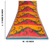Sanskriti Vintage Red-Yellow Sarees Pure Crepe Floral Printed Sari 5.5+YD Fabric