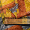 Sanskriti Vintage Yellow Pure Crepe Sarees Geometric Printed Sari 5.5+YD Fabric