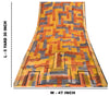 Sanskriti Vintage Yellow Pure Crepe Sarees Geometric Printed Sari 5.5+YD Fabric