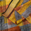 Sanskriti Vintage Yellow Pure Crepe Sarees Geometric Printed Sari 5.5+YD Fabric