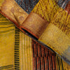 Sanskriti Vintage Yellow Pure Crepe Sarees Geometric Printed Sari 5.5+YD Fabric