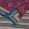 Sanskriti Vintage Purple Sarees Pure Crepe Kalamkari Printed Sari 5.5+YD Fabric