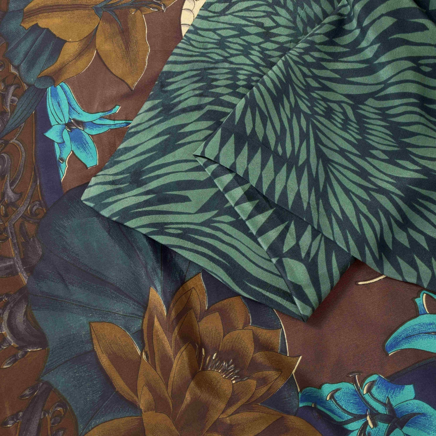 Sanskriti Vintage Soft Blue Pure Crepe Sari Elephant Digital Print Saree 5.5Yd