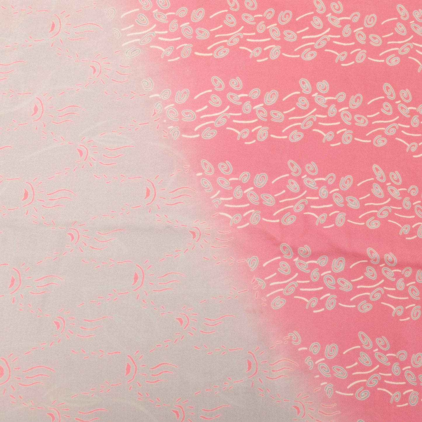 Sanskriti Vintage Soft Pink Pure Crepe Silk Sari Floral DigitalPrint Saree 5.5Yd