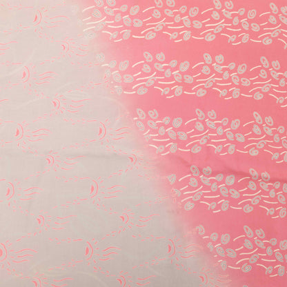 Sanskriti Vintage Soft Pink Pure Crepe Silk Sari Floral DigitalPrint Saree 5.5Yd