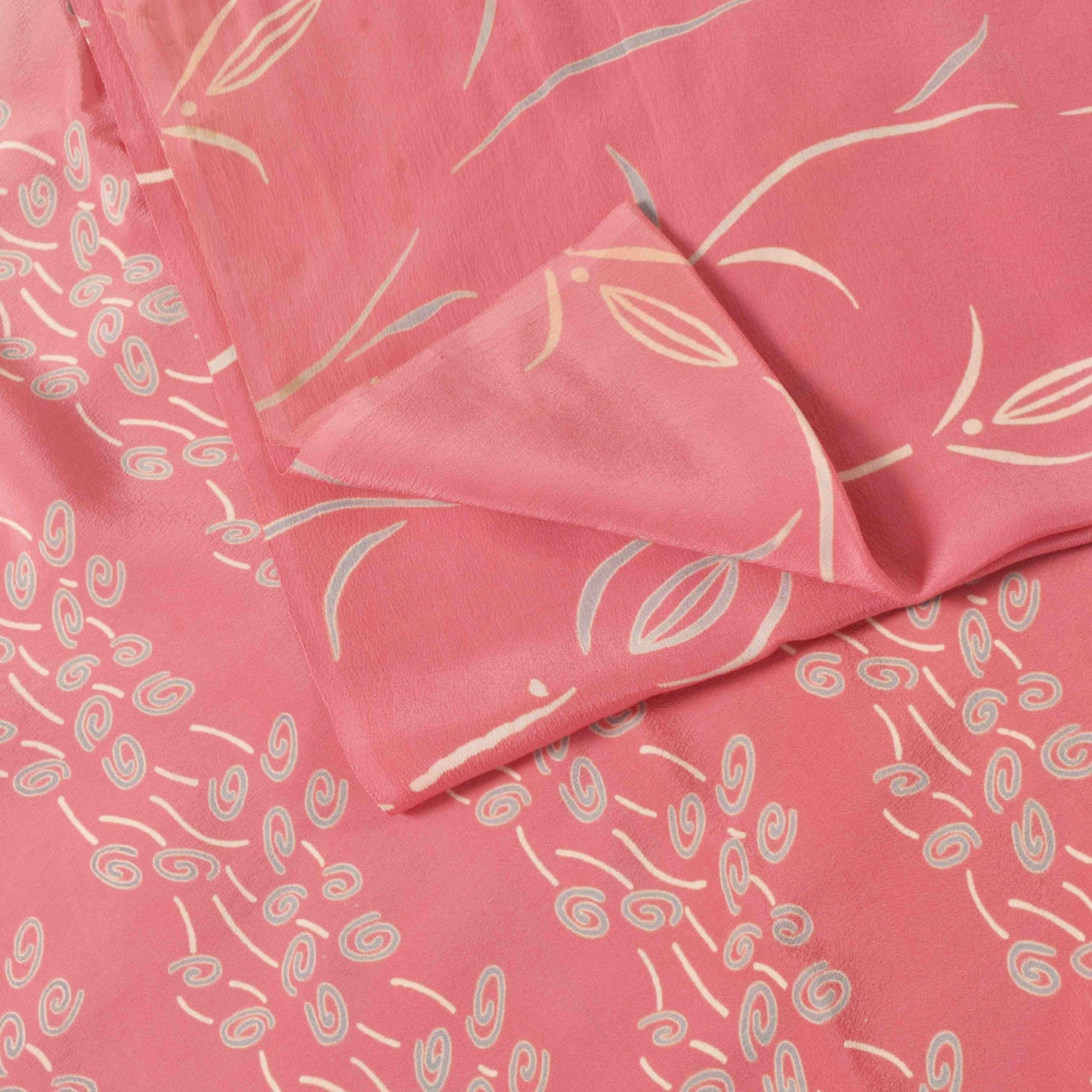 Sanskriti Vintage Soft Pink Pure Crepe Silk Sari Floral DigitalPrint Saree 5.5Yd