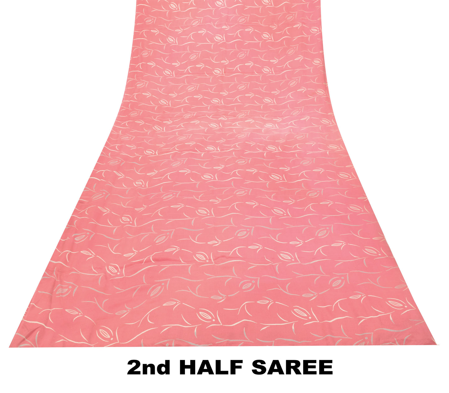 Sanskriti Vintage Soft Pink Pure Crepe Silk Sari Floral DigitalPrint Saree 5.5Yd