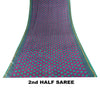 Sanskriti Vintage Purple Soft Pure Crepe Silk Sari Polka Dot Printed Saree 5.5Yd