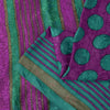 Sanskriti Vintage Purple Soft Pure Crepe Silk Sari Polka Dot Printed Saree 5.5Yd