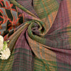 Sanskriti Vintage Soft Peach Pure Crepe Sari Block Kalamkari Printed Saree 5.5Yd