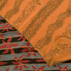 Sanskriti Vintage Soft Peach Pure Crepe Sari Block Kalamkari Printed Saree 5.5Yd