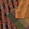 Sanskriti Vintage Soft Peach Pure Crepe Sari Block Kalamkari Printed Saree 5.5Yd