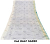 Sanskriti Vintage Soft Blue Pure Crepe Sari Floral Geometric Printed Saree 6+Yd