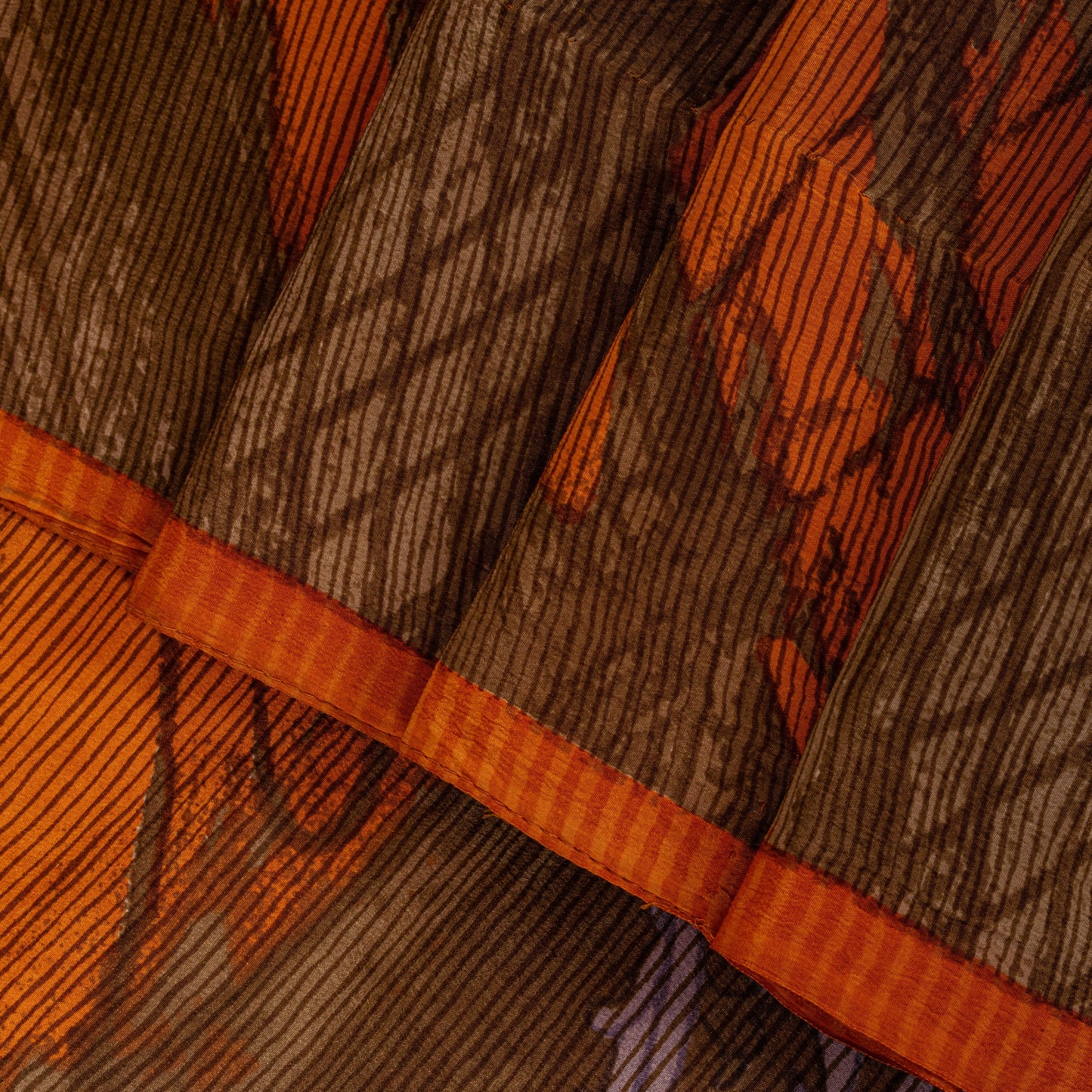 Sanskriti Vintage Yellow Soft Pure Crepe Sari Abstract Digital Print Saree 5.5Yd