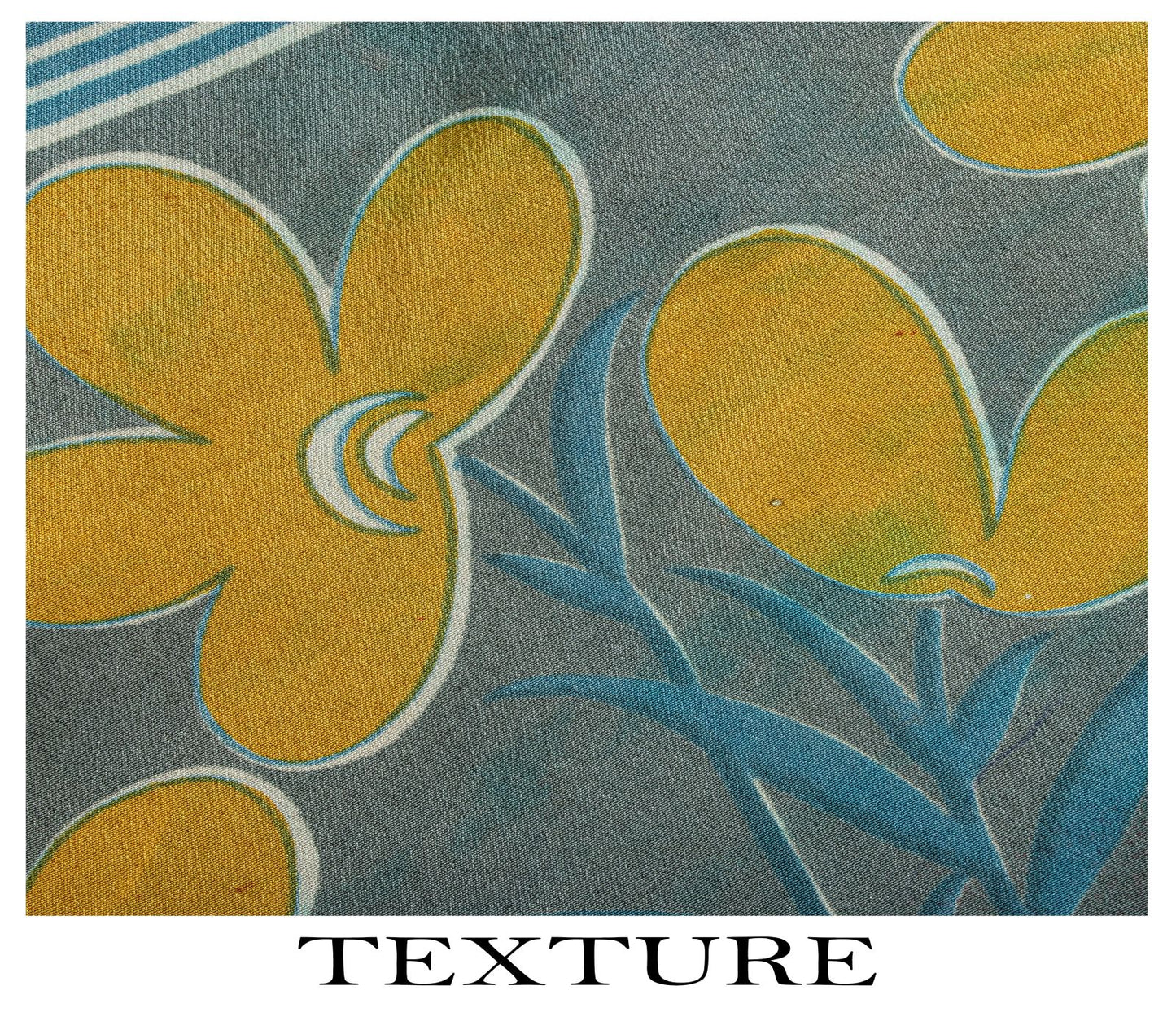 Sanskriti Vintage Saree Blue Pure Crepe Floral Print Sari 5.5+Yard Craft Fabric