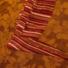 Sanskriti Vintage Brown Sari Soft Pure Crepe Silk Floral Print Saree 5.5Yd Craft