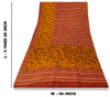 Sanskriti Vintage Brown Sari Soft Pure Crepe Silk Floral Print Saree 5.5Yd Craft