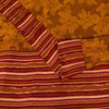 Sanskriti Vintage Brown Sari Soft Pure Crepe Silk Floral Print Saree 5.5Yd Craft