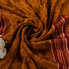 Sanskriti Vintage Brown Sari Soft Pure Crepe Silk Floral Print Saree 5.5Yd Craft