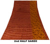 Sanskriti Vintage Brown Sari Soft Pure Crepe Silk Floral Print Saree 5.5Yd Craft