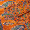 Sanskriti Vintage Orange Sari Soft Pure Crepe Hand Block Printed Saree 6YD Craft