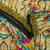 Sanskriti Vintage Beige Sari Soft 100%Pure Crepe Silk Floral Print Saree 5.5Yard