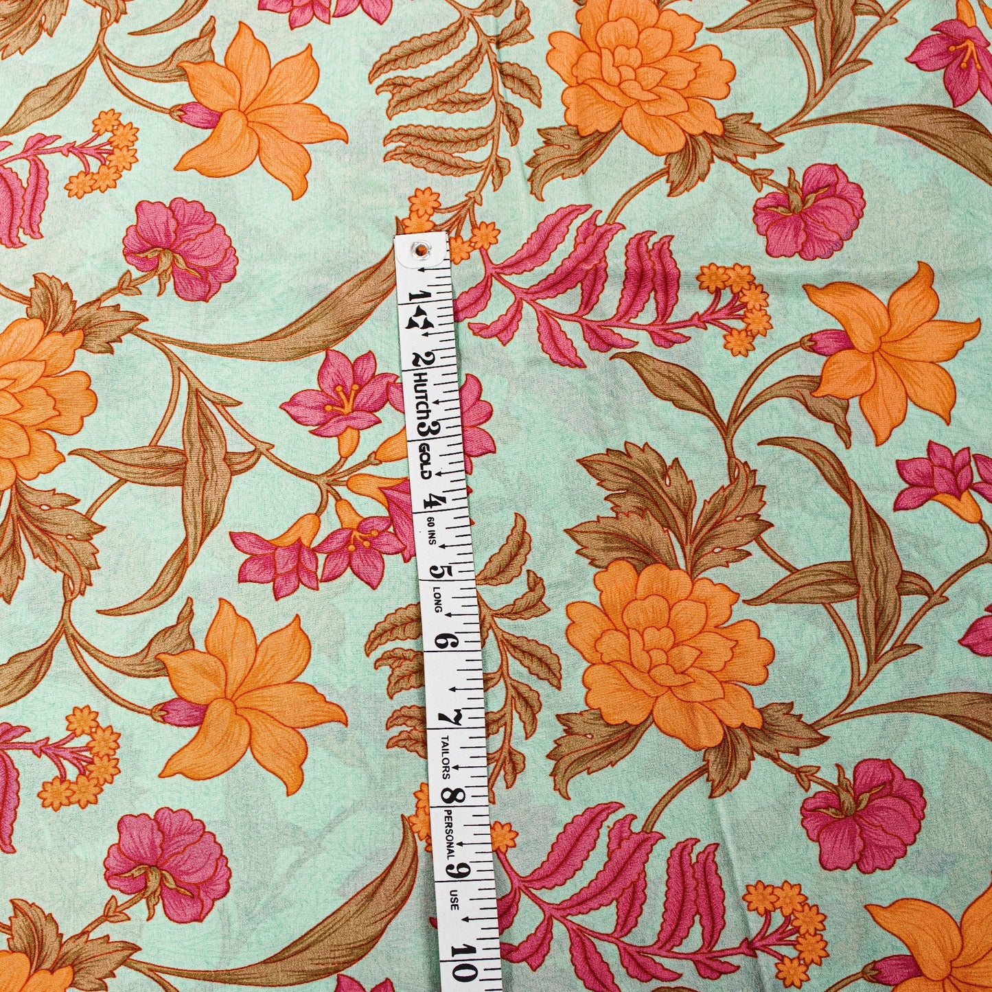 Sanskriti Vintage Ivory Sari Soft Pure Crepe Silk Floral Print Saree 5.5Yd Craft