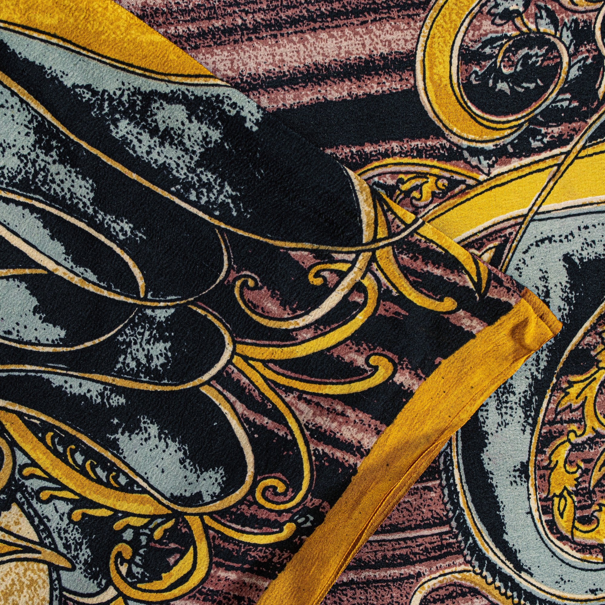 Sanskriti Vintage Purple Sari Soft Pure Crepe Silk Paisley Printed Saree 5.5 Yd