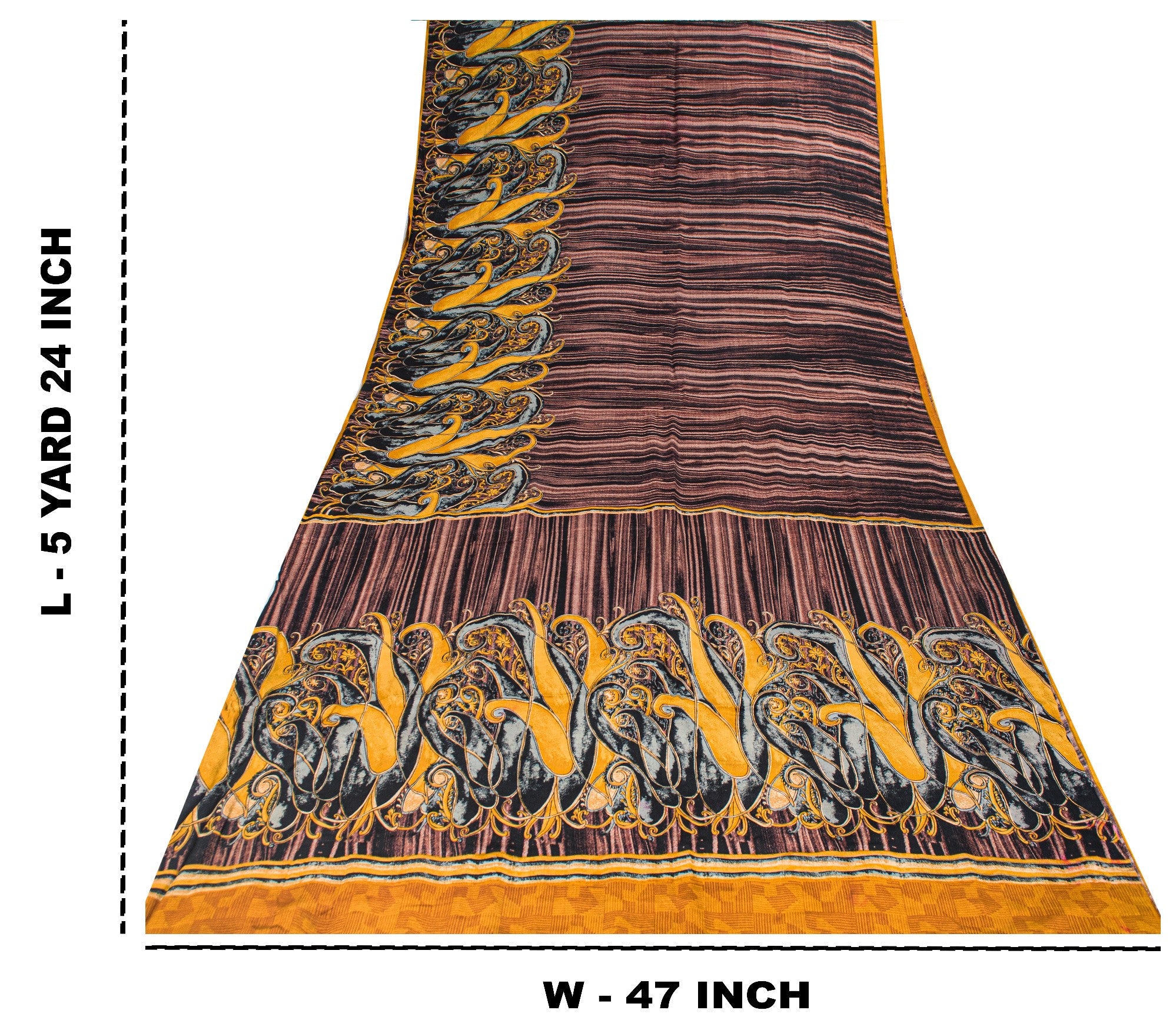 Sanskriti Vintage Purple Sari Soft Pure Crepe Silk Paisley Printed Saree 5.5 Yd