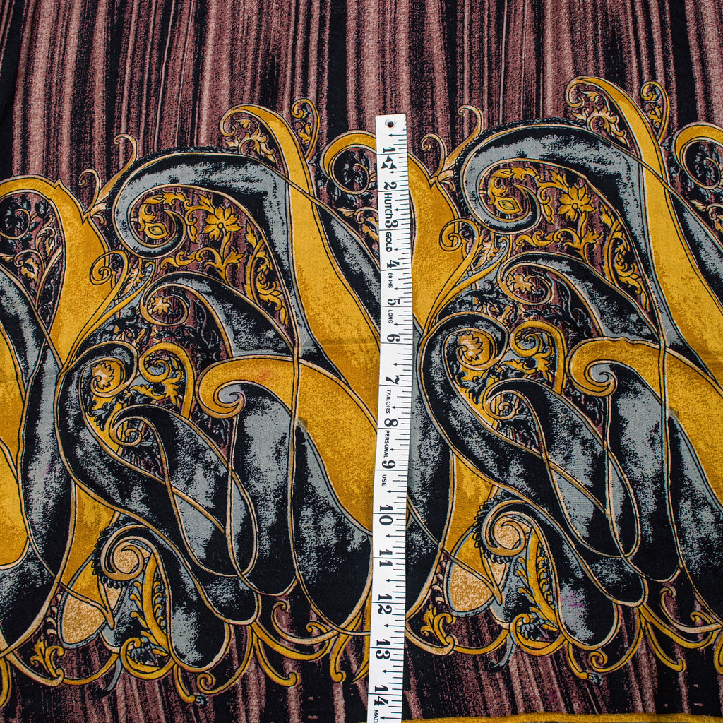 Sanskriti Vintage Purple Sari Soft Pure Crepe Silk Paisley Printed Saree 5.5 Yd