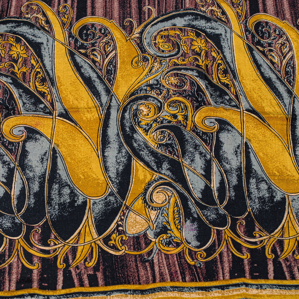 Sanskriti Vintage Purple Sari Soft Pure Crepe Silk Paisley Printed Saree 5.5 Yd