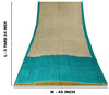 Sanskriti Vintage Sari White-Blue Soft Pure Crepe Floral Block Print Saree 5.5Yd
