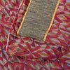Sanskriti Vintage Red Soft Pure Crepe Sari Digital Printed Gota Lace Saree 5+Yd