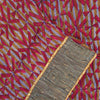 Sanskriti Vintage Red Soft Pure Crepe Sari Digital Printed Gota Lace Saree 5+Yd