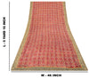 Sanskriti Vintage Red Soft Pure Crepe Sari Digital Printed Gota Lace Saree 5+Yd