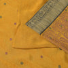 Sanskriti Vintage Soft Yellow Pure Crepe Silk Sari Embroidered Print Saree 5.5Yd