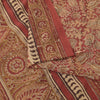Sanskriti Vintage Soft Red Pure Crepe Sari Handblock Kalamkari Print Saree 5.5Yd