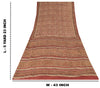 Sanskriti Vintage Soft Red Pure Crepe Sari Handblock Kalamkari Print Saree 5.5Yd