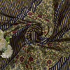 Sanskriti Vintage Soft Cream-Blue Pure Crepe Silk Sari Floral Print Saree 5.5Yd
