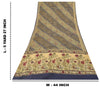 Sanskriti Vintage Soft Cream-Blue Pure Crepe Silk Sari Floral Print Saree 5.5Yd