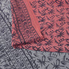 Sanskriti Vintage Blue-Pink Pure Crepe Silk Sari Hand Block Printed Saree 5.5Yd
