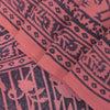 Sanskriti Vintage Blue-Pink Pure Crepe Silk Sari Hand Block Printed Saree 5.5Yd