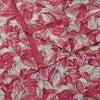 Sanskriti Vintage Pink Soft Pure Crepe Silk Sari Leaf Digital Print Saree 5.5Yd